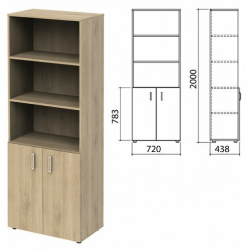 Шкаф полузакрытый Приоритет 720х438х2000 мм, 4 полки, кронберг (КОМПЛЕКТ)