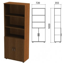 Шкаф полузакрытый «Эко», 720х355х1830 мм, 4 полки, орех (КОМПЛЕКТ)
