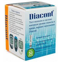 Тест-полоски для глюкометра Diacont №50