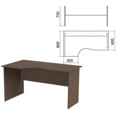 Стол письменный эргономичный "Канц", 1400х800х750 мм, левый, цвет венге (КОМПЛЕКТ)