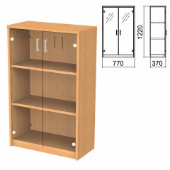 Шкаф закрытый со стеклом "Арго", 770х370х1220 мм, груша арозо (КОМПЛЕКТ)