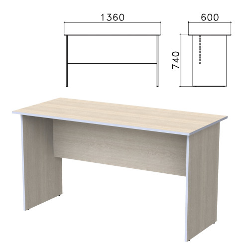 Стол письменный Бюджет, 1360х600х740 мм, дуб шамони светлый, 402661-430