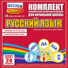 Русский язык (веера) "Читаем по слогам слоги из двух букв. Конструируем слова..."