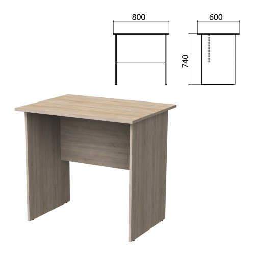 Стол письменный Бюджет, 800х600х740 мм, дуб сонома, 402659-091