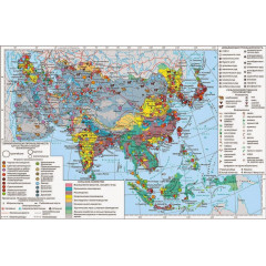 Карта учебная "Зарубежная Азия. Хозяйственная деятельность населения" 70х100
