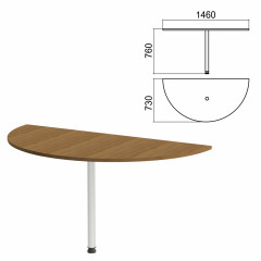 Стол приставной полукруг "Арго", 1460х730 мм, БЕЗ ОПОРЫ, орех