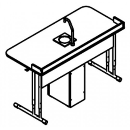 Стол ученический лабораторный Н для кабинета химии с сантехникой с полкой настольной, 5 рост.гр. (скруглен.углы)