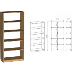 Стеллаж открытый, 800х350х1900