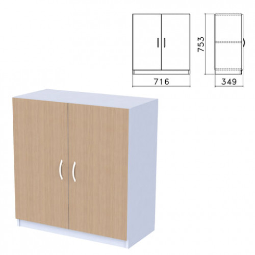 Шкаф закрытый Бюджет, 716х349х753 мм, орех онтарио (КОМПЛЕКТ)