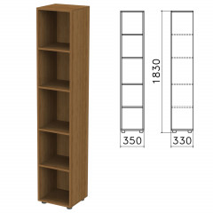 Шкаф (стеллаж), 350х330х1830 мм, 4 полки, цвет орех пирамидальный