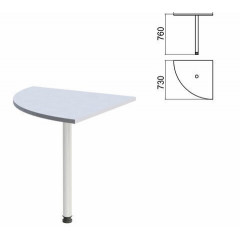 Стол приставной угловой "Арго", 730х730 мм, БЕЗ ОПОРЫ, серый