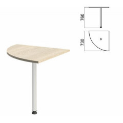 Стол приставной угловой "Арго", 730х730х760 мм, ясень шимо/опора хром (КОМПЛЕКТ)