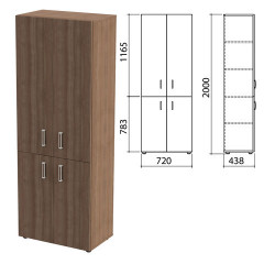 Шкаф закрытый "Приоритет", 720х438х2000 мм, 4 полки, гарбо (КОМПЛЕКТ)