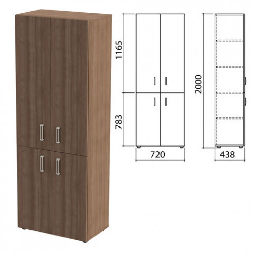 Шкаф закрытый Приоритет, 720х438х2000 мм, 4 полки, гарбо (КОМПЛЕКТ)