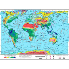 Карта учебная "Климатическая карта мира" (матовое, 1-стороннее лам.)