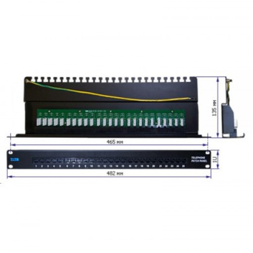 Патч-панель Lanmaster TWT-PP25TEL45 19" 1U 25xRJ-12 UTP