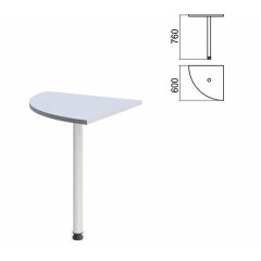 Стол приставной угловой "Арго", 600х600х760 мм, серый/опора хром (КОМПЛЕКТ)