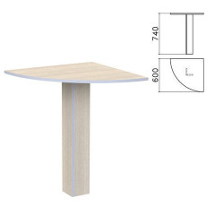 Стол приставной угловой "Бюджет", 600х600х740 мм, дуб шамони светлый, 402664-430