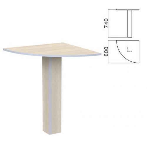 Стол приставной угловой Бюджет, 600х600х740 мм, дуб шамони светлый, 402664-430