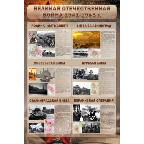 Стенд "Великая Отечественная война 1941-1945" (события)