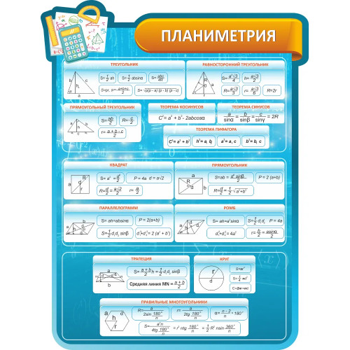 Стенд резной "Планиметрия"