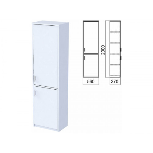 Шкаф закрытый Арго, 560х370х2000 мм, серый (КОМПЛЕКТ)