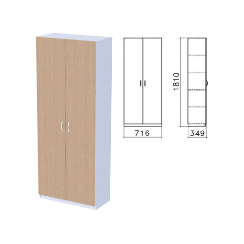 Шкаф закрытый Бюджет, 716х349х1810 мм, орех онтарио (КОМПЛЕКТ)