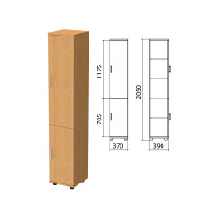 Шкаф закрытый "Монолит", 370х390х2050 мм, цвет бук бавария (КОМПЛЕКТ)