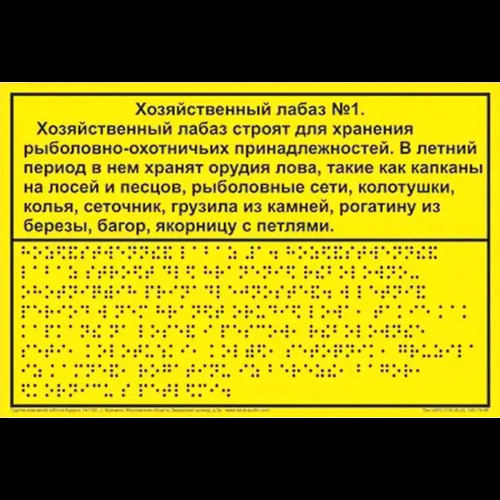 Информационно-тактильный знак, 300х200 мм (размер изображения), рельефный, оргстекло