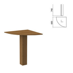 Стол приставной угловой "Бюджет", 600х600х740 мм, орех французский, 402664-190
