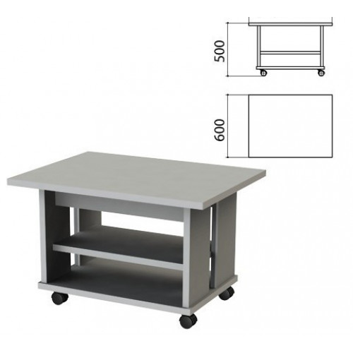 Стол журнальный Этюд, 800х600х500 мм, серый, 400041-03