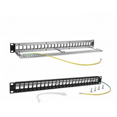 Патч-панель наборная Lanmaster TWT-PP24OK-STP 19" 1U 24xRJ45 FTP