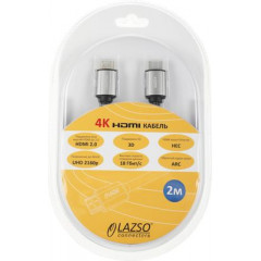 Кабель аудио-видео LAZSO WH-111-B HDMI (m)/HDMI (m) 2м. Позолоченные контакты черный (WH-111(2M)-B)