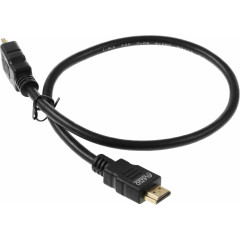 Кабель аудио-видео LAZSO WH-111 HDMI (m)/HDMI (m) 0.5м. Позолоченные контакты черный (WH-111(0,5M))