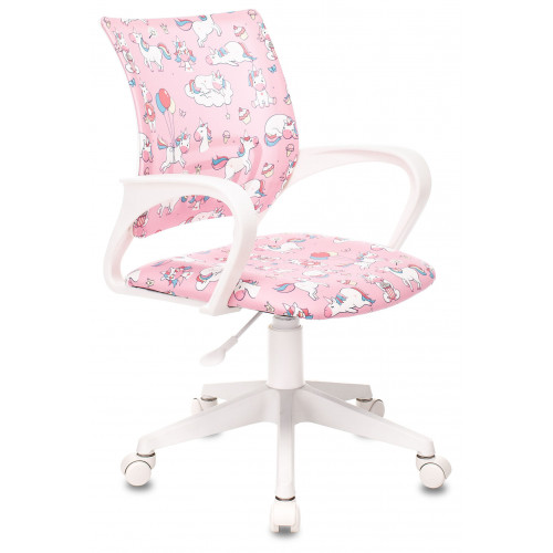 Кресло детское Бюрократ BUROKIDS 1 W unicorn, на колесиках, ткань, мультиколор