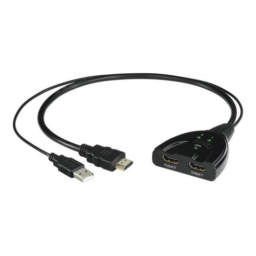 Адаптер Hama Распределитель H-121776 00121776 HDMI USB 0.07м черный